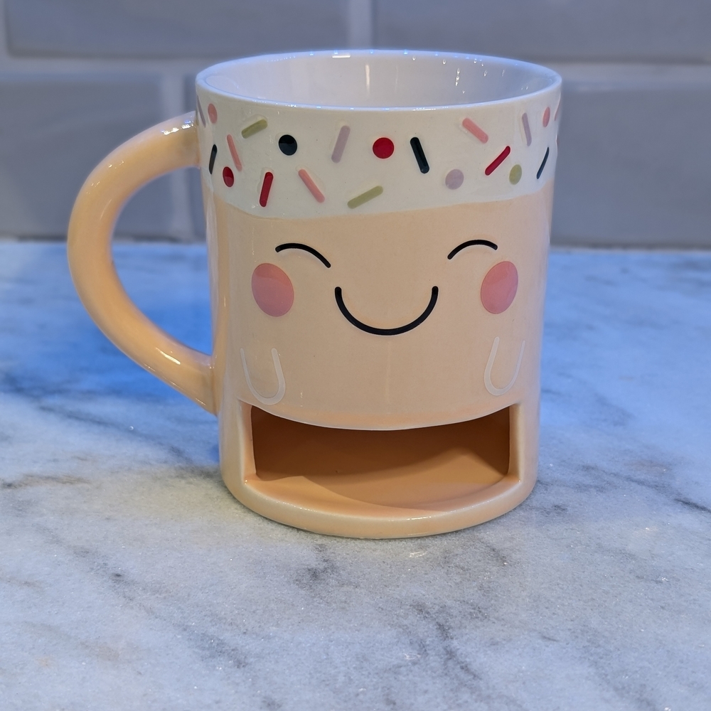 Indigo Mug Smiley Face With Cookie Warmer Slot